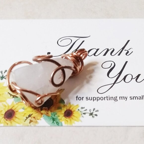 ๐๐๐ 3/$25!!! Handmade! Wire Wrapped! Chunky Tumbled Crystal Quartz Pendant - Picture 6 of 9